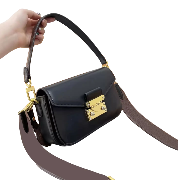 Mini Bag Calfskin Monogram Swing Black Shoulder Bag