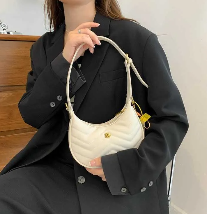 Mini Bag Marmont Half-Moon-Shaped Mini Bag White Leather