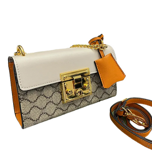 Mini CC Supreme Monogram Calfskin Small Padlock Shoulder Bag Beige