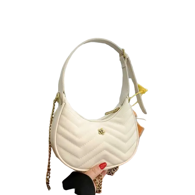 Mini Bag Marmont Half-Moon-Shaped Mini Bag White Leather