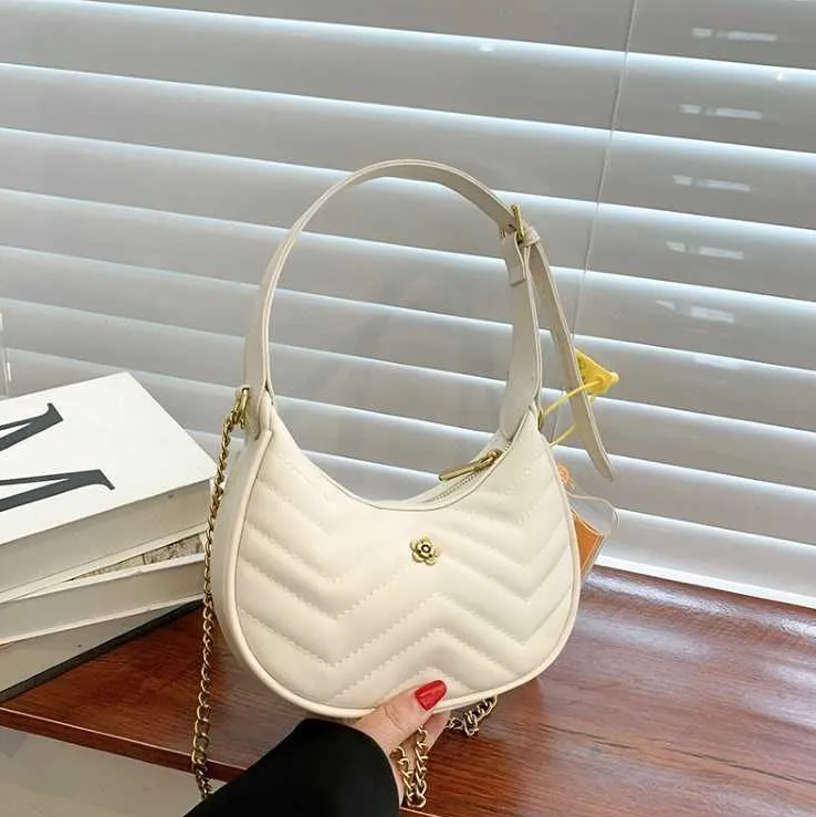 Mini Bag Marmont Half-Moon-Shaped Mini Bag White Leather