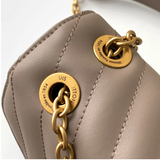 Mini Handbag New Wave Chain Bag CM Taupe Leather